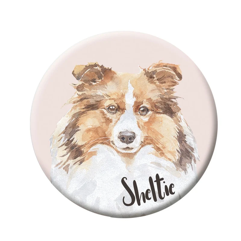 Button (placka) se špendlíkem 44 mm – Sheltie