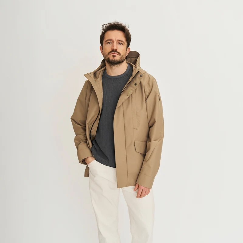 Lefi Herren - Hardshell-Jacke - Wasserdicht - Hellbraun