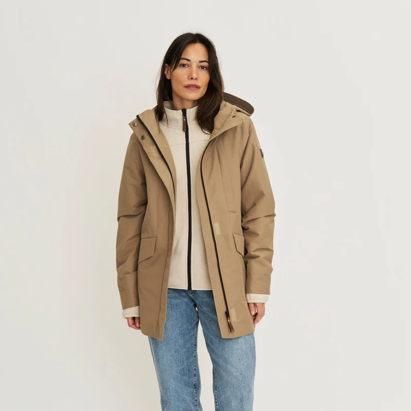 Leyla Damen - Hardshell-Jacke - Wasserdicht - Hellbraun