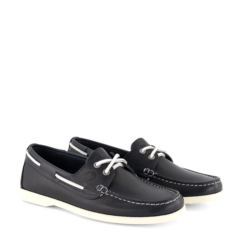 Ebeltoft Damen - Bootsschuhe - Leder - Navy
