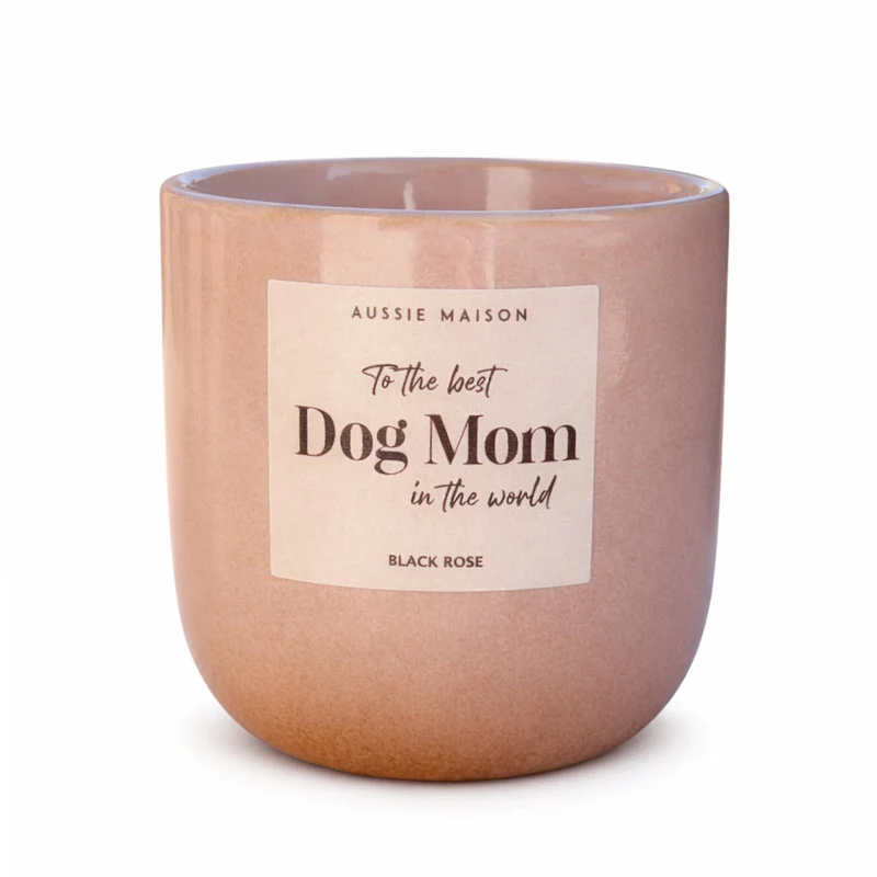 Svíčka Dog Mom Black Rose