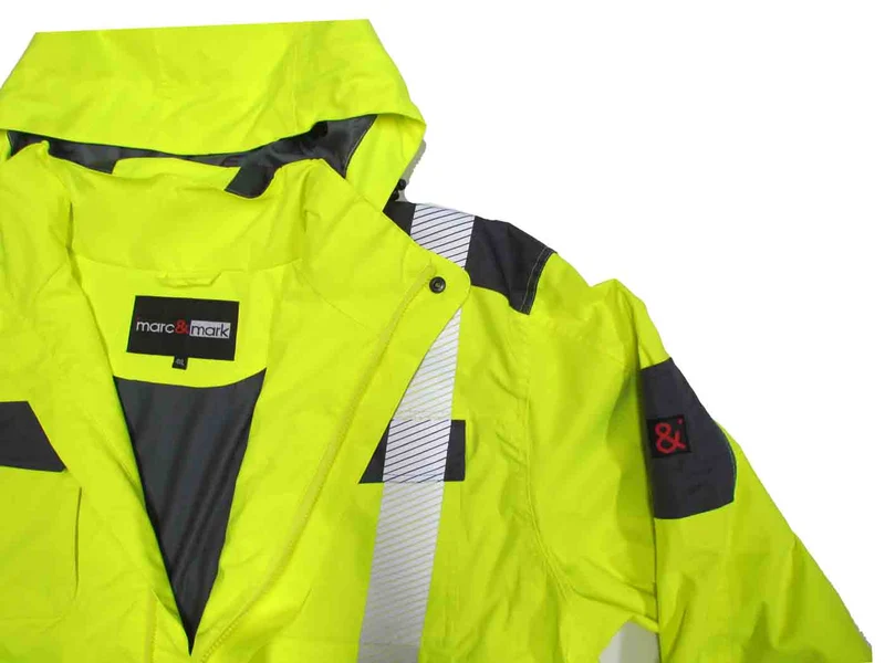 BigTiger Warnschutz-Jacke Herren Übergröße 3XL-10XL, Neon Gelb