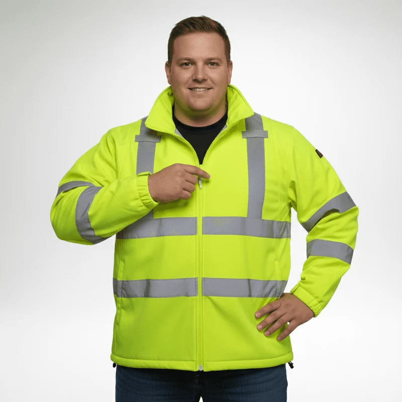 BigTiger Warnschutz-Jacke/Weste Herren Übergröße 3XL-12XL, Gelb, Orange