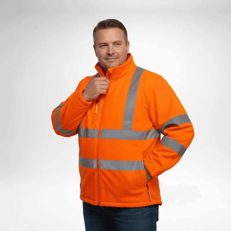 BigTiger Warnschutz-Jacke/Weste Herren Übergröße 3XL-12XL, Gelb, Orange