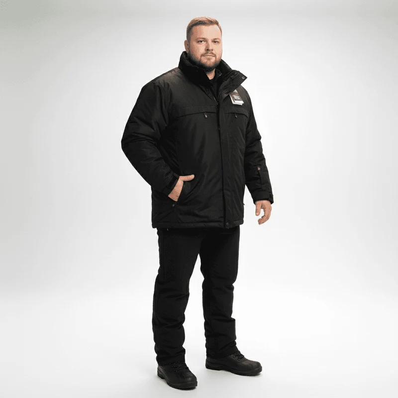 BigTiger 3in1 Funktionsjacke Herren Übergröße 3XL-6XL Schwarz