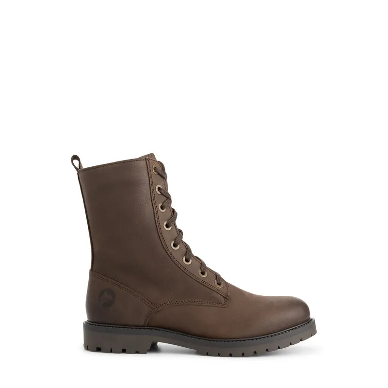 Bossvika Damen - Schnürboots met rits - Nubukleder - Braun