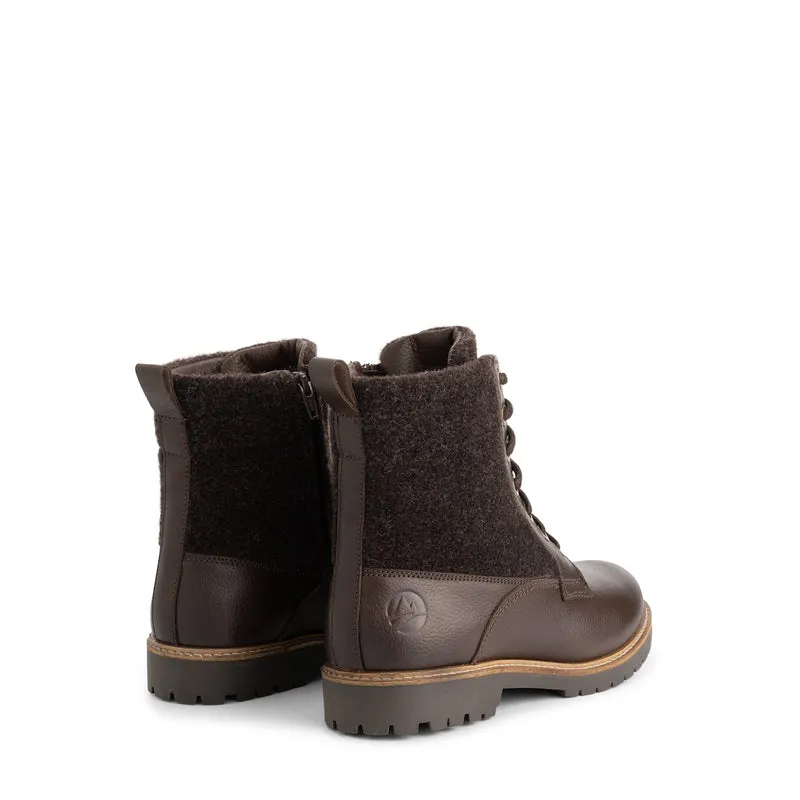 Folge Damen - Schnürboots - Wolle/Filz - Dunkelbraun