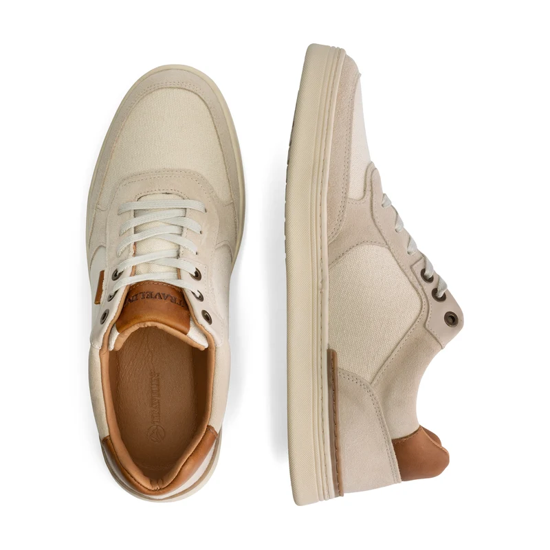 Bromley Herren - Sneaker - Canvas und Wildleder - Weiß