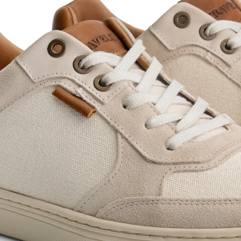 Bromley Herren - Sneaker - Canvas und Wildleder - Weiß
