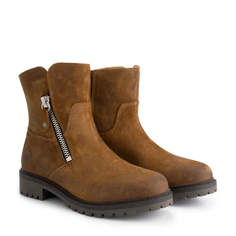 Venning Damen – Stiefeletten – Wildleder – Cognac