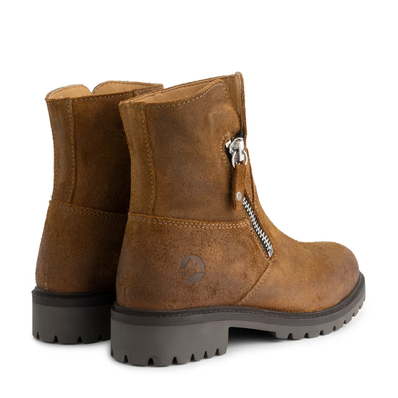 Venning Damen – Stiefeletten – Wildleder – Cognac