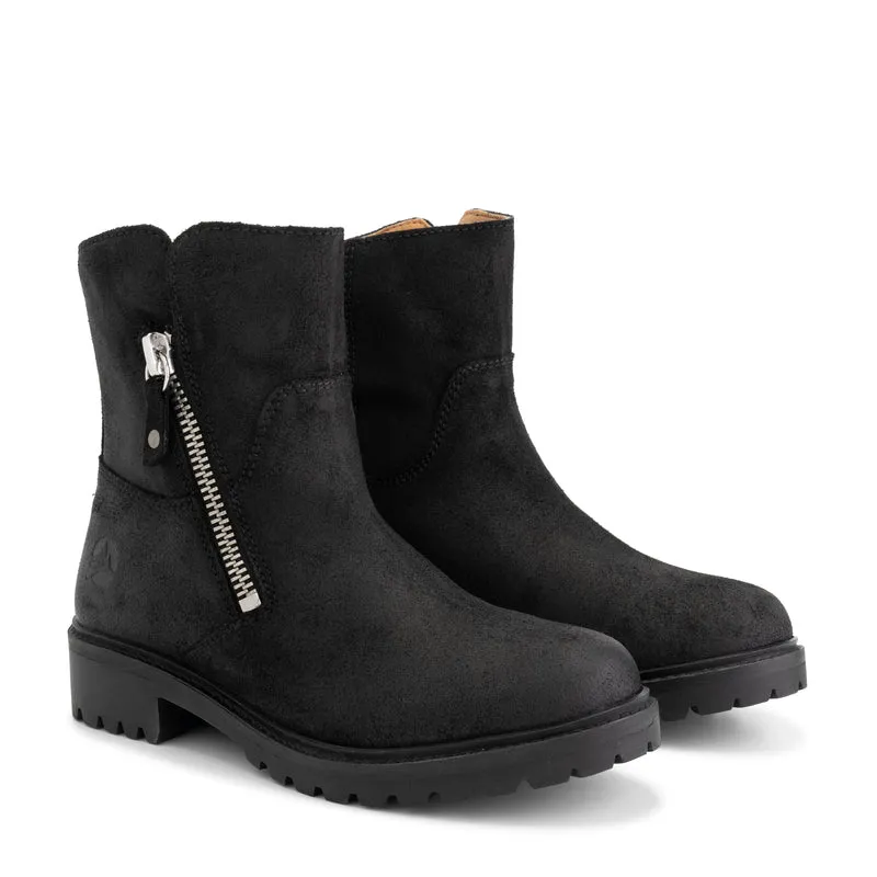 Venning Damen – Stiefeletten – Wildleder – Schwarz