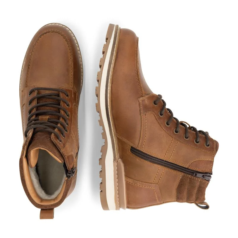Lindved Herren - Schnürboots - Wolle gefüttert - Cognac