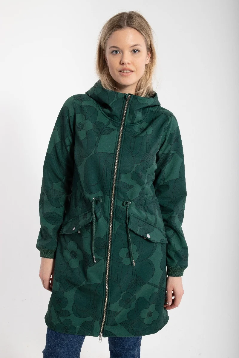 Danefae Softshell Regenjas Danemarianne Dames Groen Bloem laatste maat XS