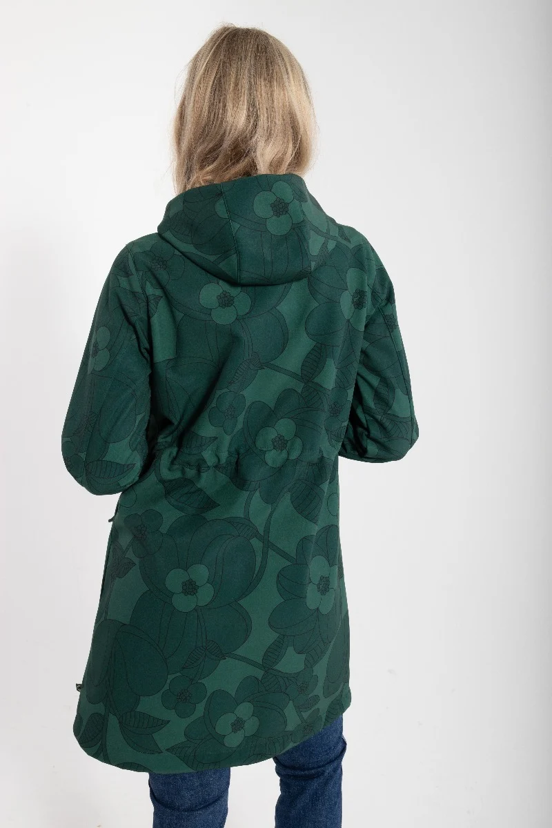 Danefae Softshell Regenjas Danemarianne Dames Groen Bloem laatste maat XS