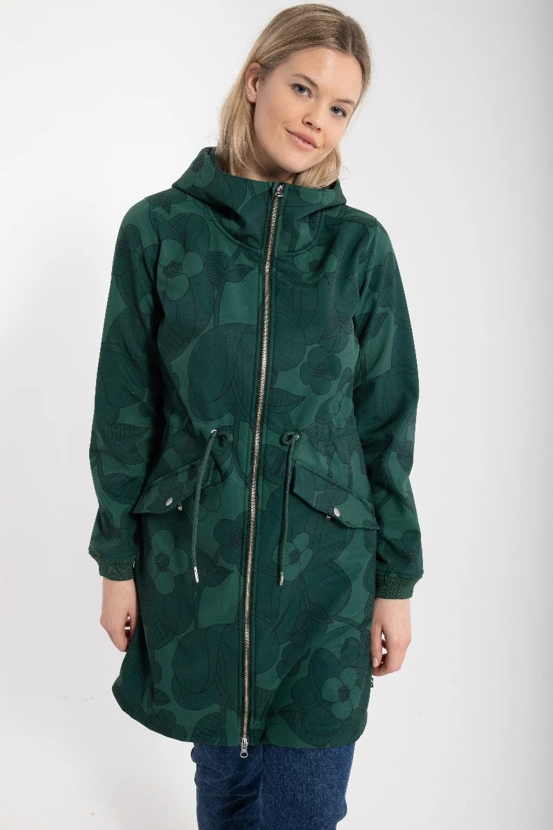 Danefae Softshell Regenjas Danemarianne Dames Groen Bloem laatste maat XS