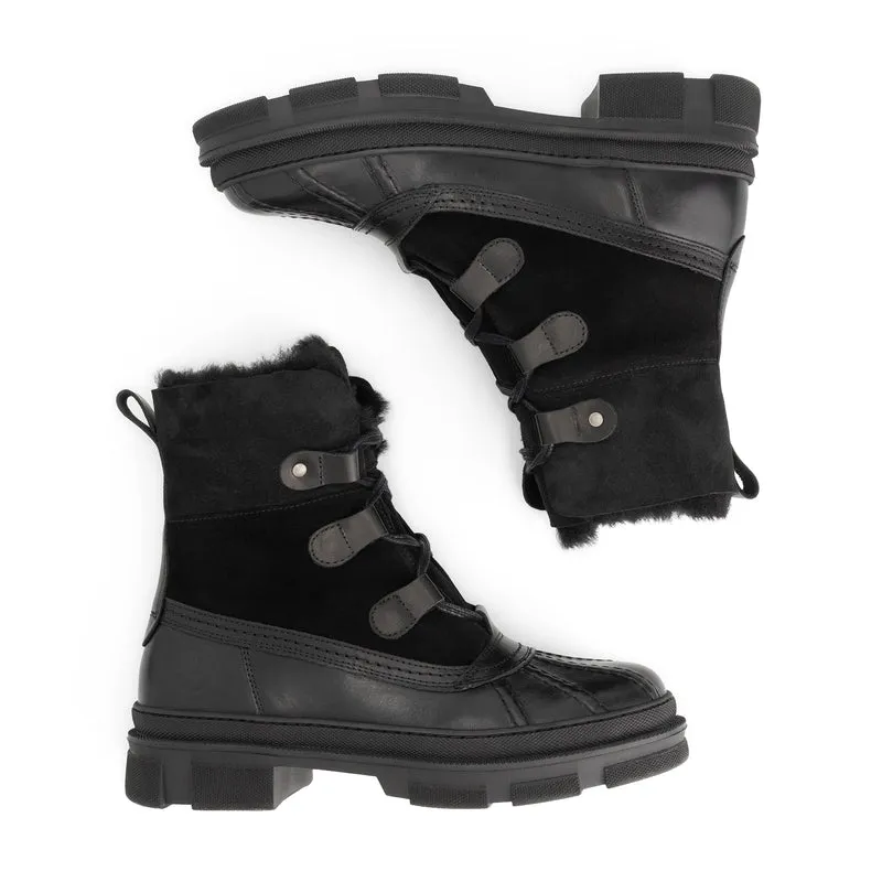 Fernie Damen - Winterboots - Wolle gefüttert - Schwarz