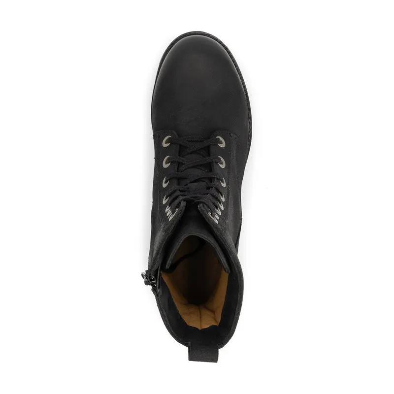 Bossvika Damen - Schnürboots met rits - Nubukleder - Schwarz