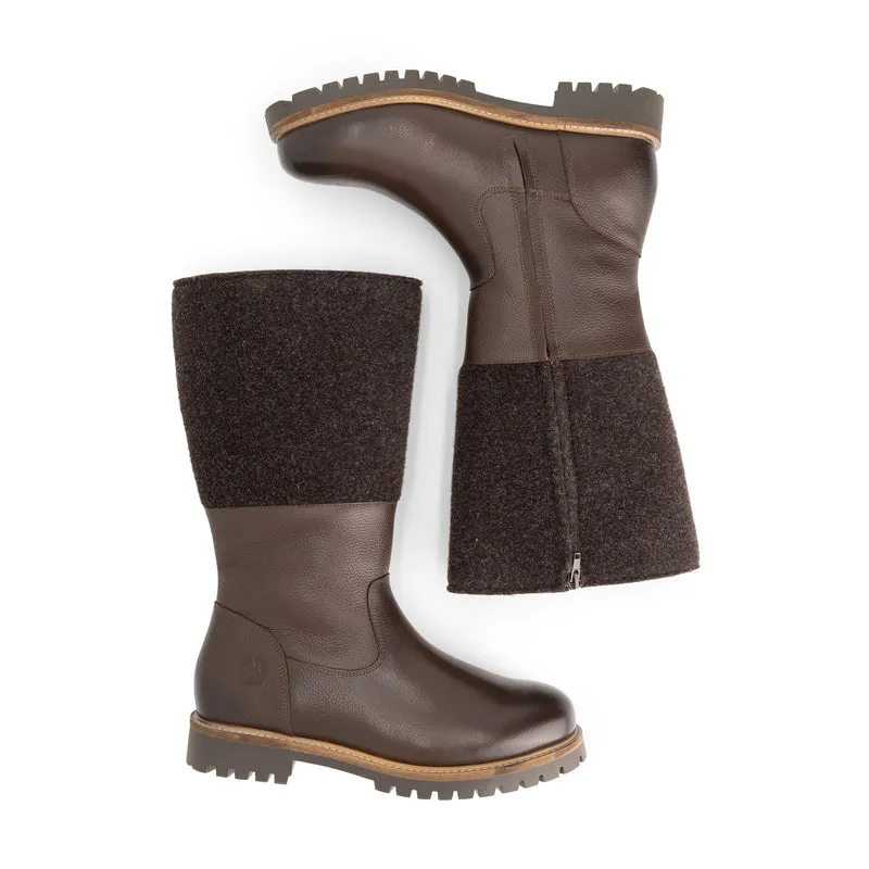 Lagen Herren - Hohe Stiefel - Wolle/Filz - Dunkelbraun