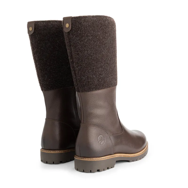 Skive Damen - Hohe Stiefel - Wolle/Filz - Dunkelbraun