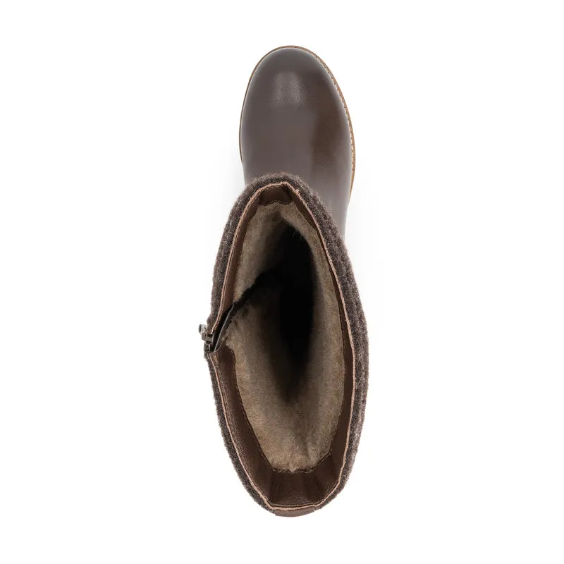 Skive Damen - Hohe Stiefel - Wolle/Filz - Dunkelbraun