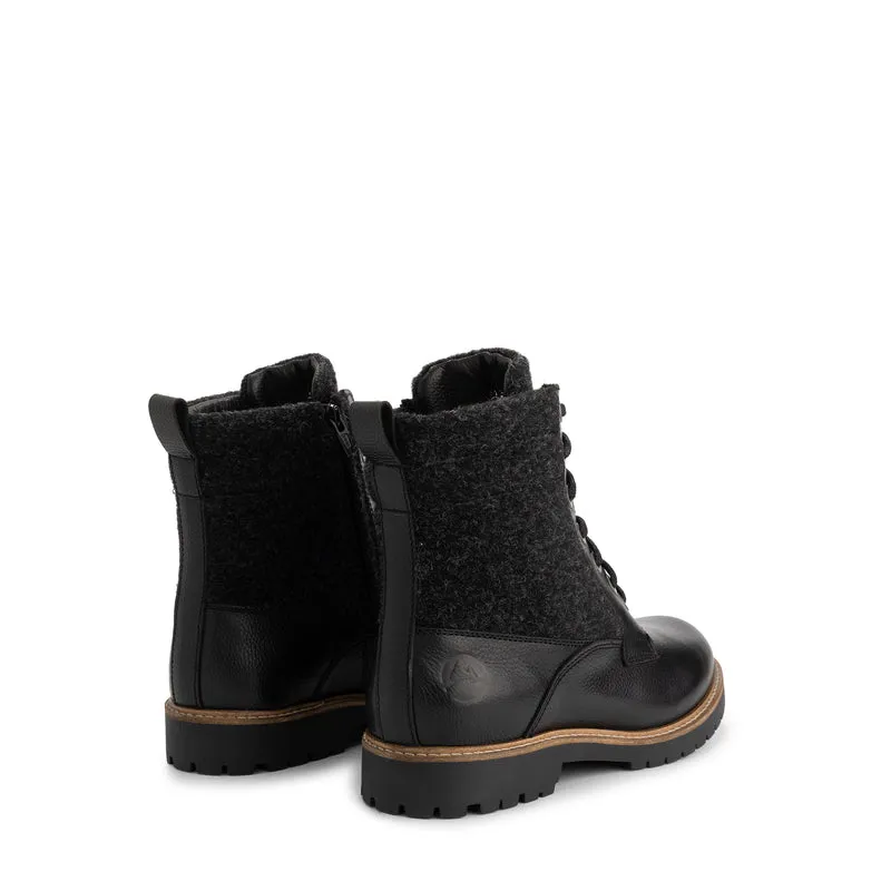 Folge Damen - Schnürboots - Wolle/Filz - Schwarz