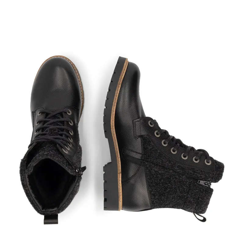 Folge Damen - Schnürboots - Wolle/Filz - Schwarz