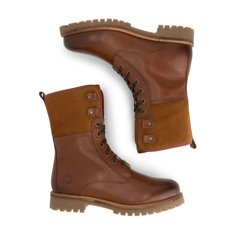 Jostedal Herren - Schnürboots - Wolle gefüttert - Cognac