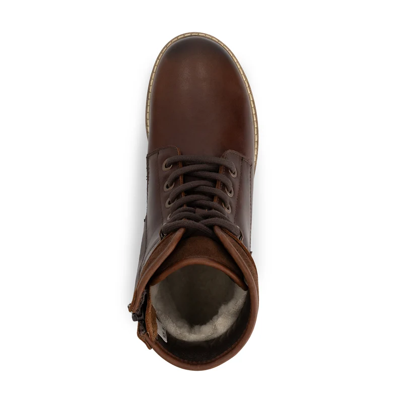 Larvik Damen - Schnürboots - Wolle gefüttert - Braun