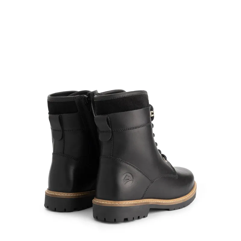 Larvik Damen - Schnürboots - Wolle gefüttert - Schwarz