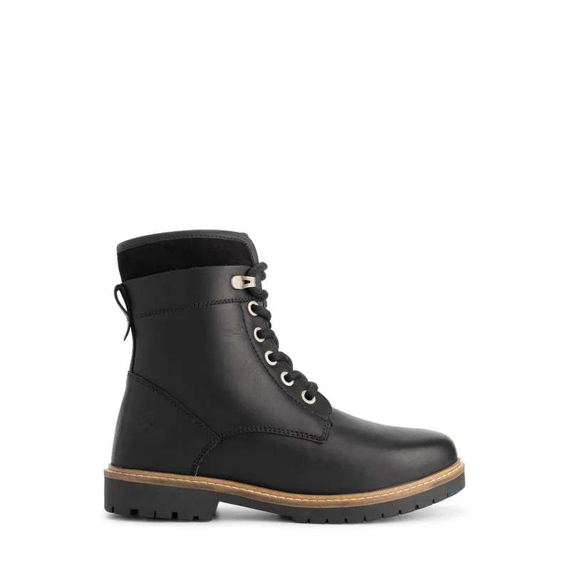 Larvik Damen - Schnürboots - Wolle gefüttert - Schwarz