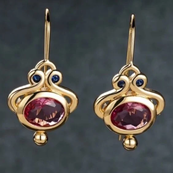Vintage Rotgold-Ohrringe