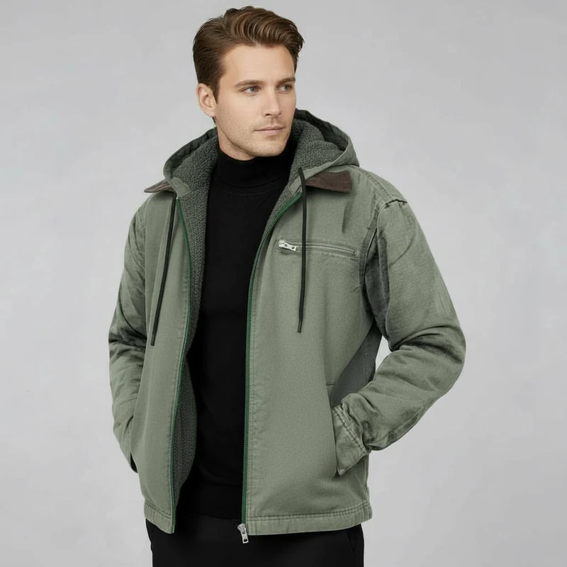 Freizeitjacke für Herren mit Kapuze und Reißverschlus