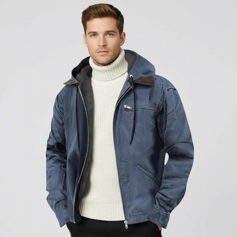 Freizeitjacke für Herren mit Kapuze und Reißverschlus