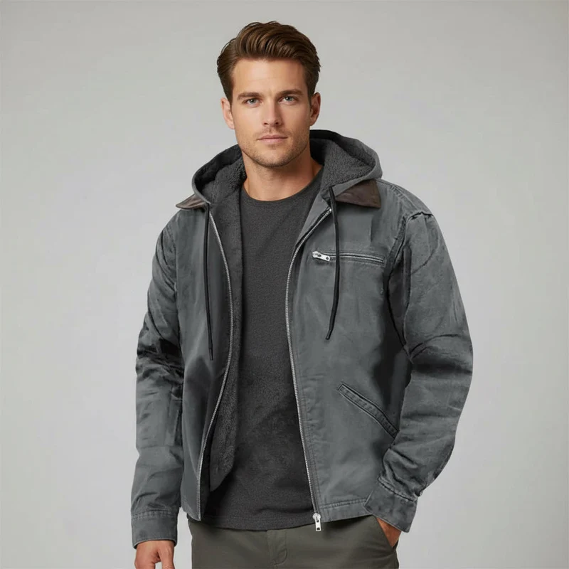 Freizeitjacke für Herren mit Kapuze und Reißverschlus