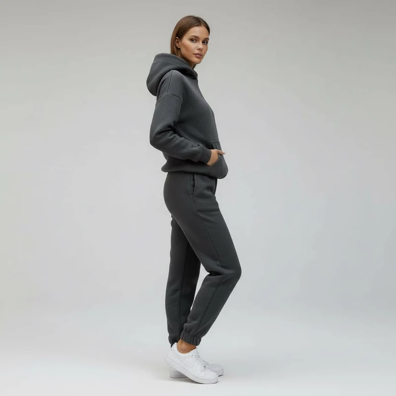 Oversized Loungewear Set für Damen mit Kapuzen Sweatshirt und Jogginghose