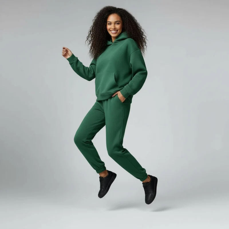 Oversized Loungewear Set für Damen mit Kapuzen Sweatshirt und Jogginghose