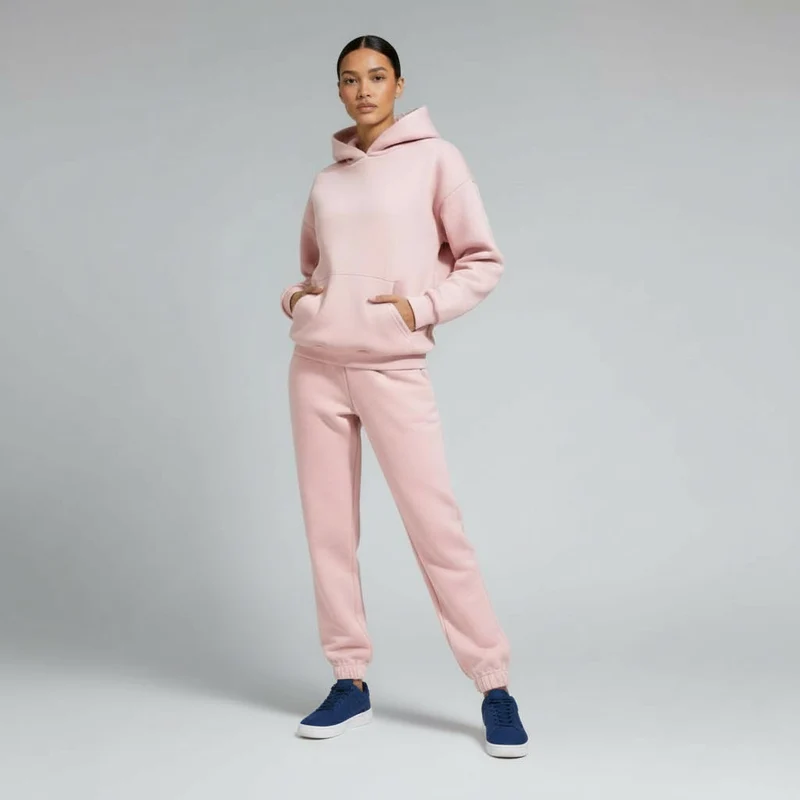 Oversized Loungewear Set für Damen mit Kapuzen Sweatshirt und Jogginghose