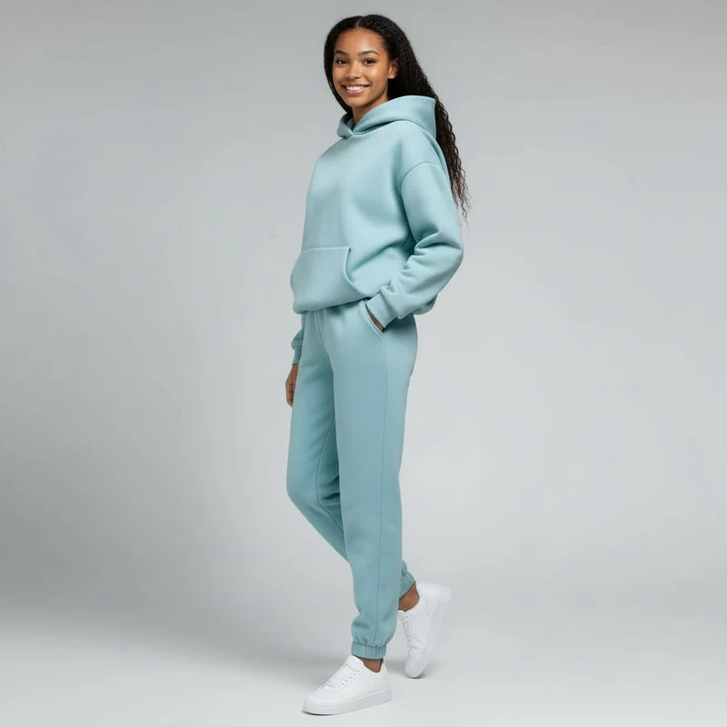 Oversized Loungewear Set für Damen mit Kapuzen Sweatshirt und Jogginghose