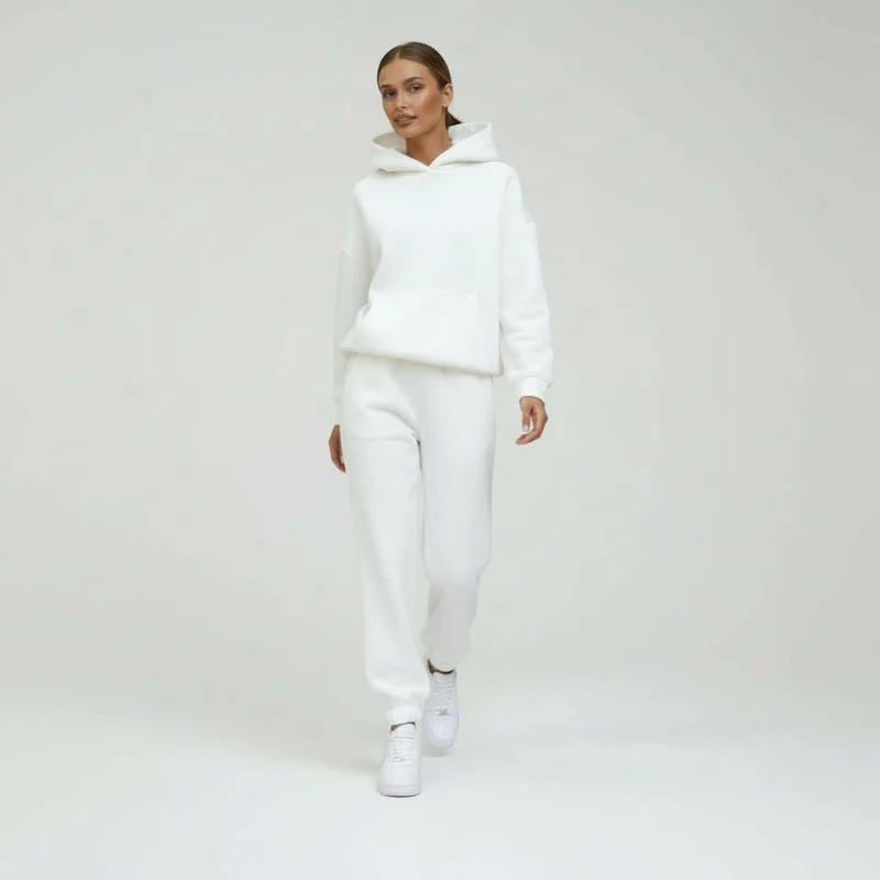 Oversized Loungewear Set für Damen mit Kapuzen Sweatshirt und Jogginghose