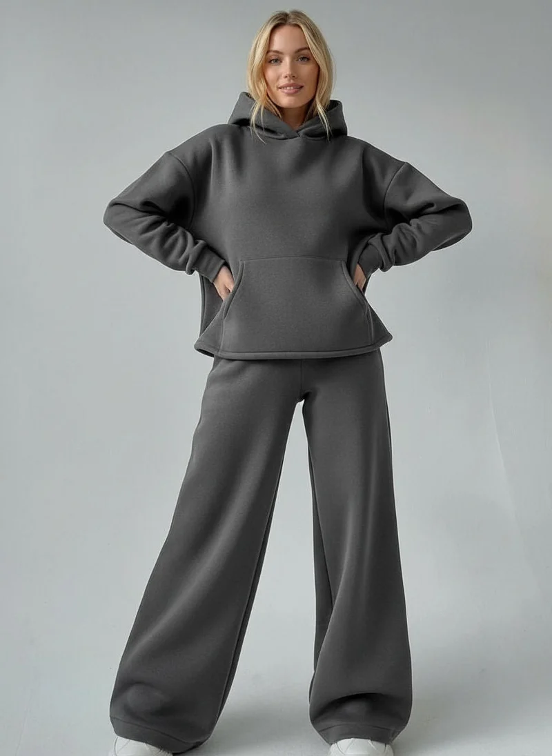 Oversized Hoodie-Set mit weiter Hose für Damen
