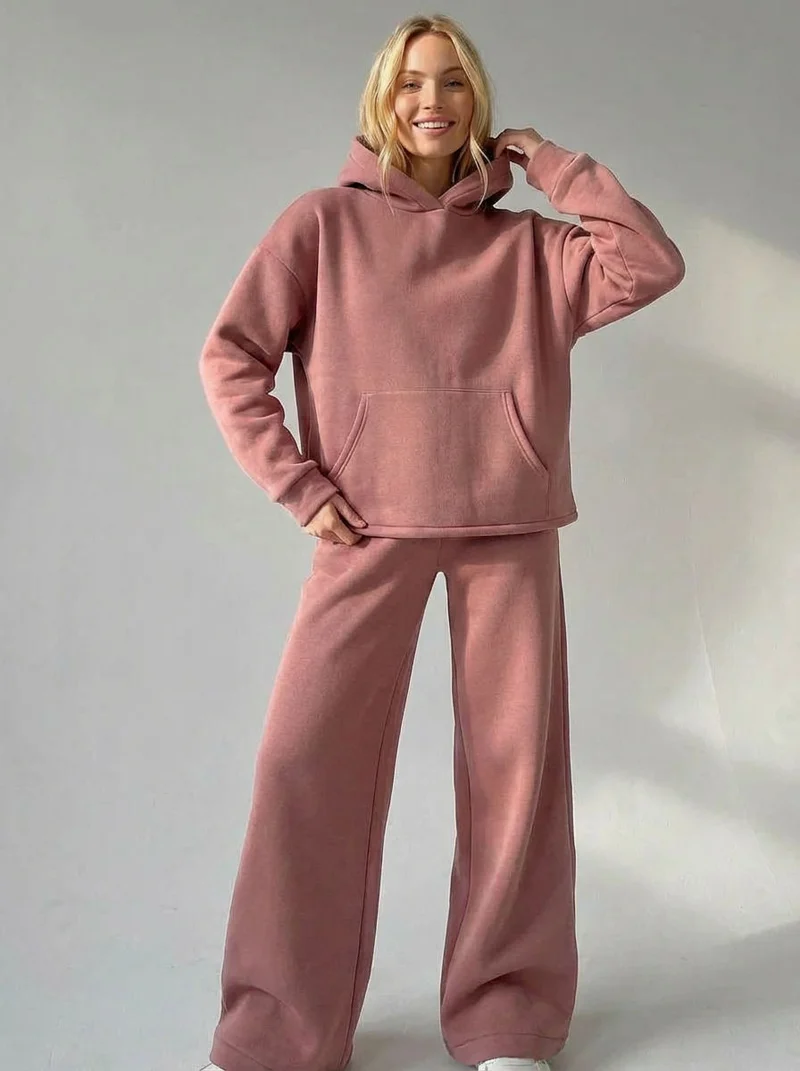 Oversized Hoodie-Set mit weiter Hose für Damen