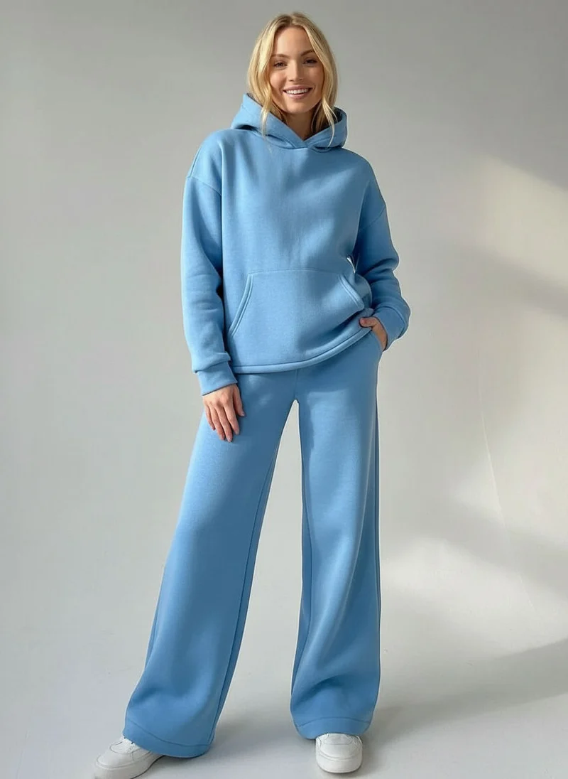 Oversized Hoodie-Set mit weiter Hose für Damen