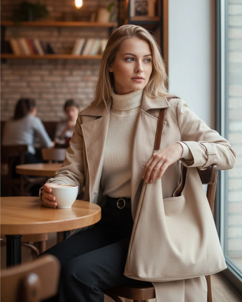 Schultertasche Damen im minimalistischen Design