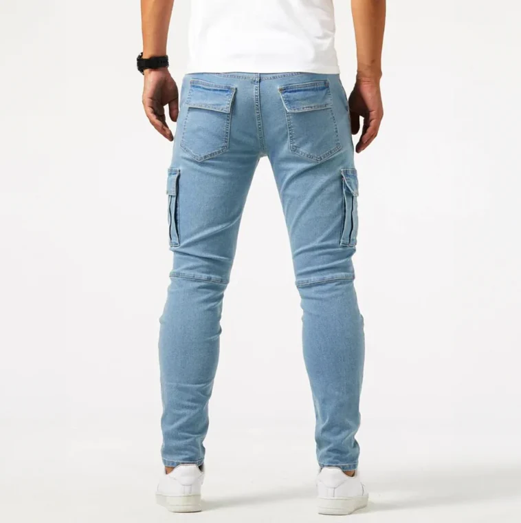 Cargo Slim-Fit Jeans für Herren aus Stretch-Denim