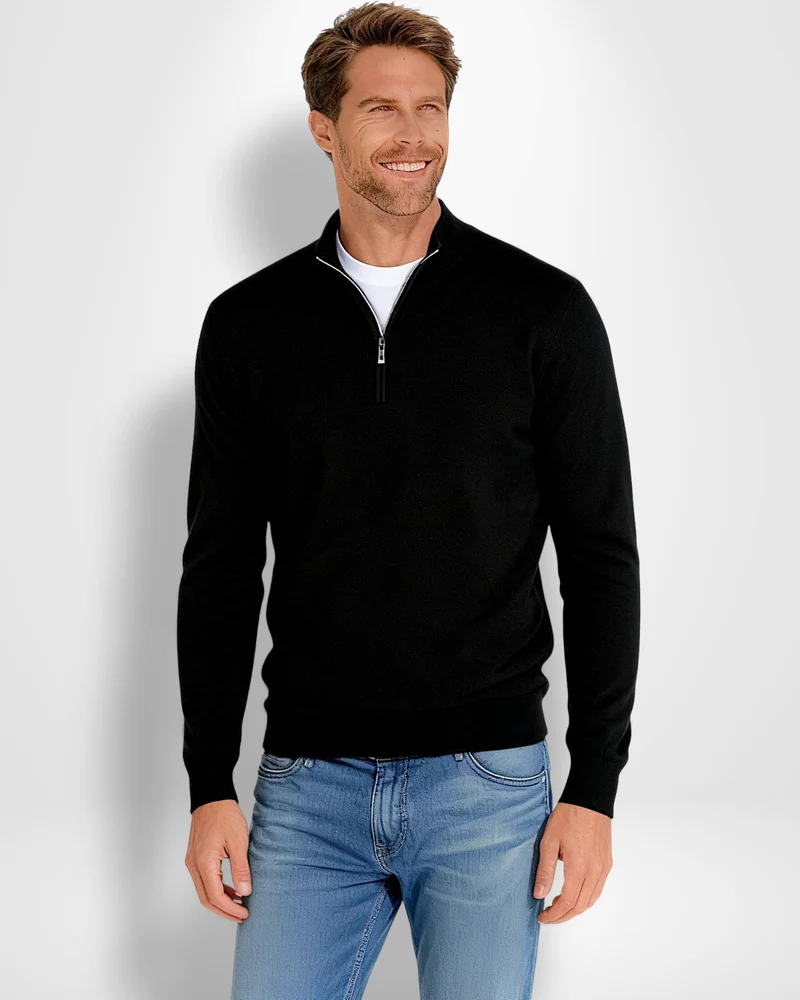 Pullover für Herren mit Zip-Kragen