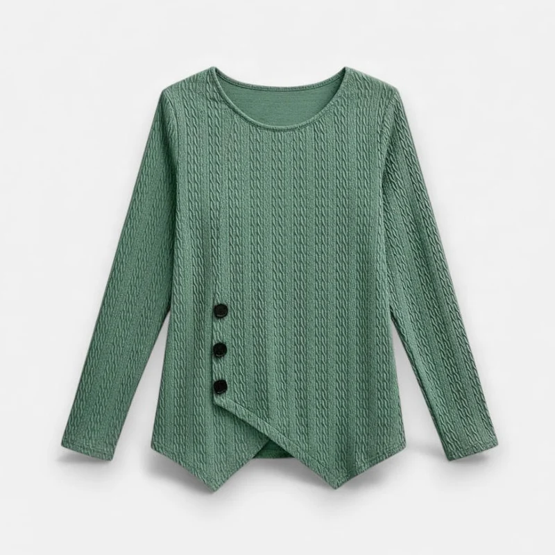 Elegantes Langarmshirt Damen mit Asymmetrischem Saum