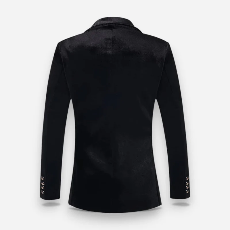 Samtblazer für Herren mit tailliertem Schnitt und Satin-Details