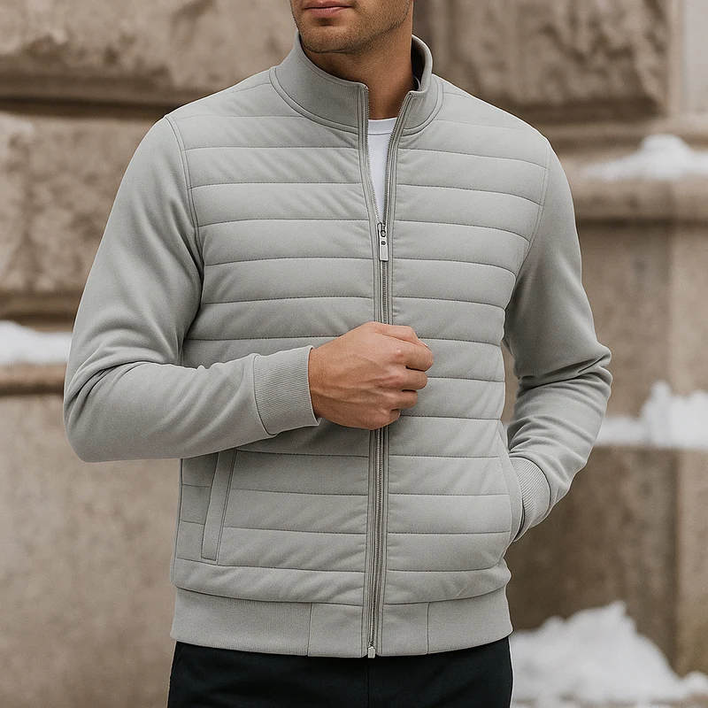 Wattierte Jacke für Herren mit Stehkragen im Business-Stil
