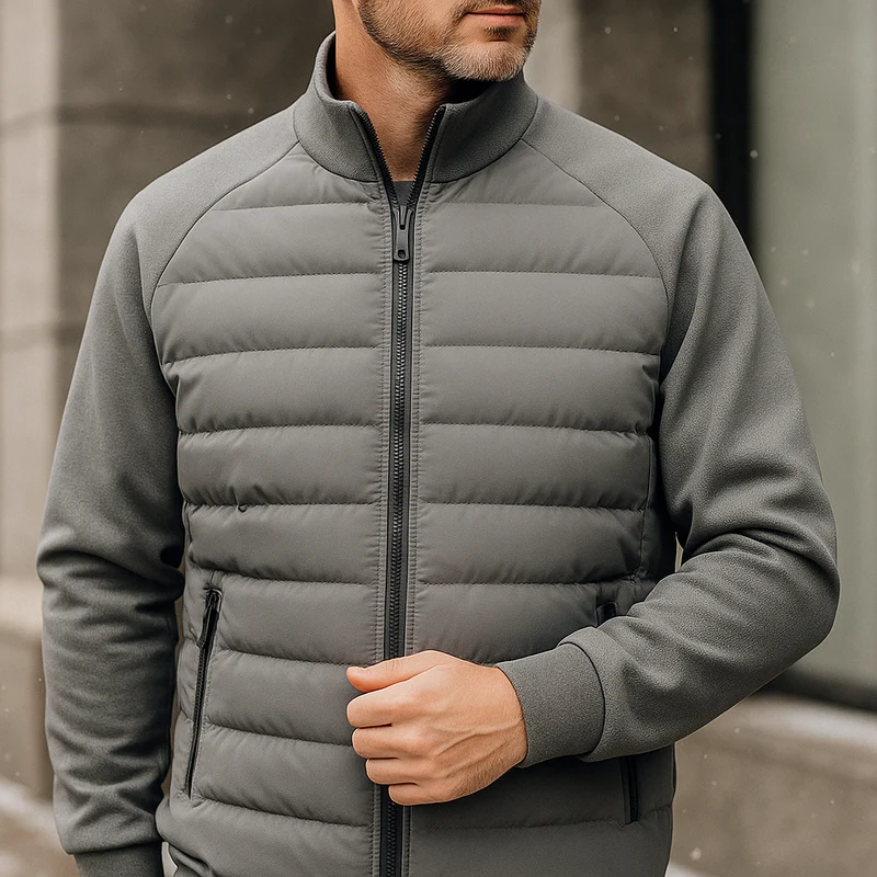 Wattierte Jacke für Herren mit Stehkragen im Business-Stil